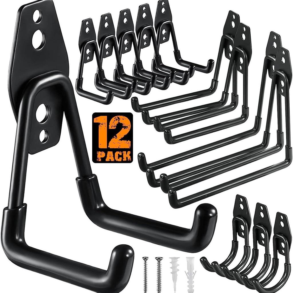 Warehouse Heavy-duty Wall Storage Metal Garage Hooks, Drilled Iron Art Load-bearing Bicycle Wall Hooks