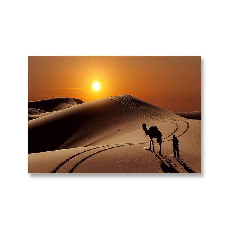 Desert Camel Canvas Painting Animal Wall Pictures Landscape Egyptian Pyramids Nile Posters for Living Room Wall Decor Cuadros