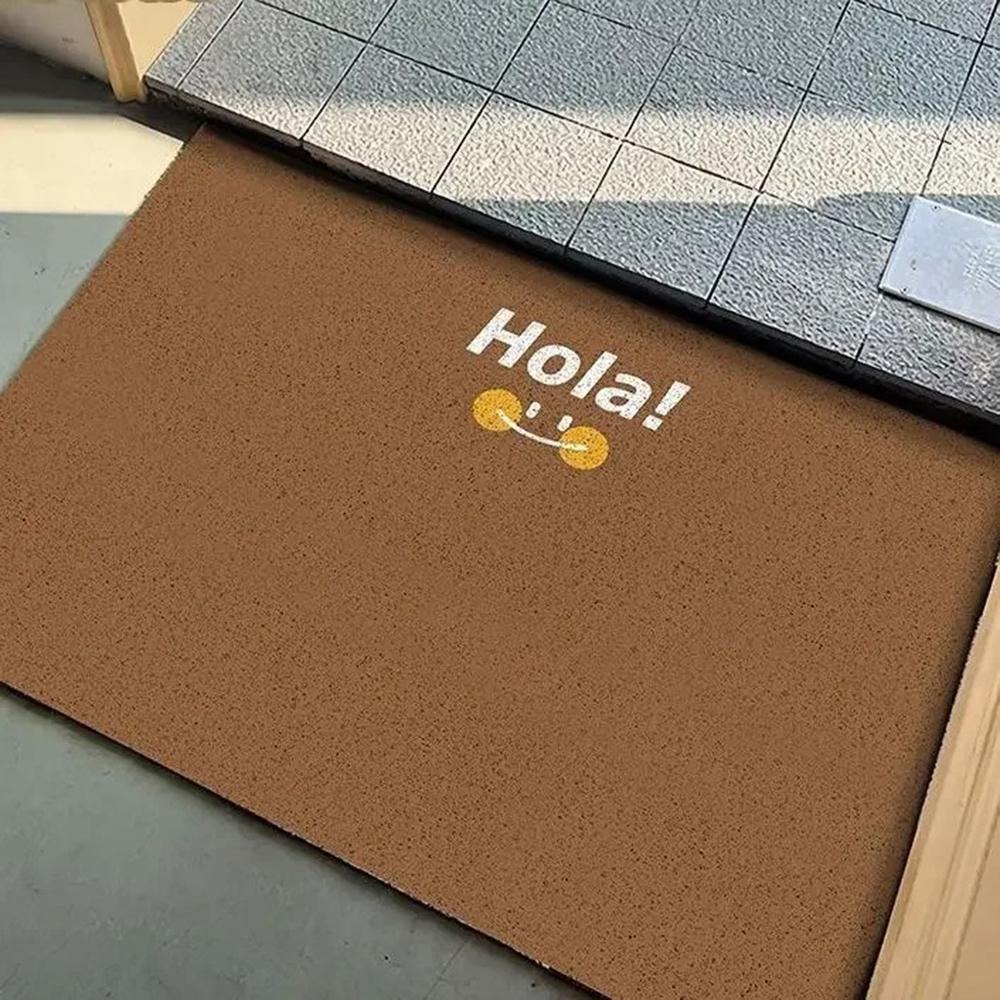 Simple Solid Color Welcome Rug Entry Door Mat Pvc Anti-slip Foot Mat Entrance Foyer Dust Removal Carpet Silk Ring Rugs Fussmatte