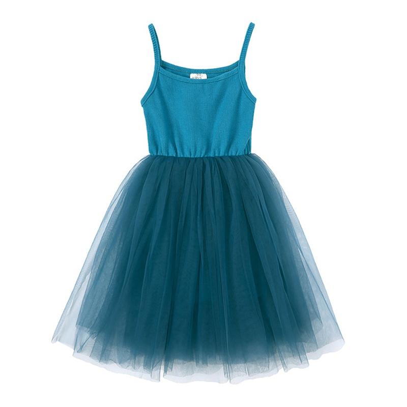 

Летние детские однотонные платья на бретельках для девочек, сетчатое пышное детское платье для дня рождения для девочек, платье принцессы для малышей, От 1 до 8 лет 140