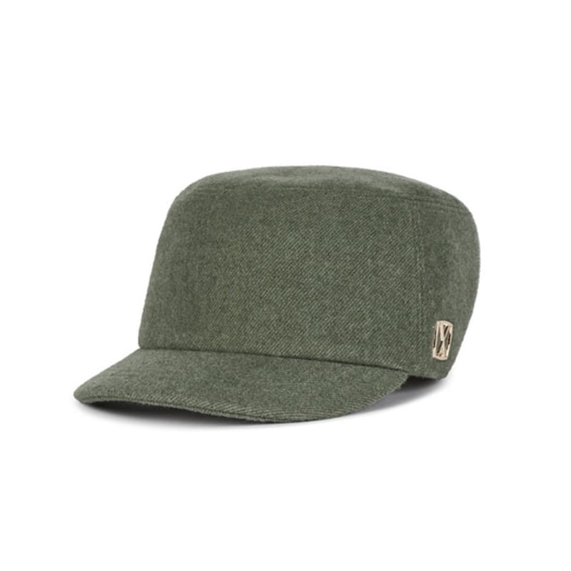 VARZAR VA Square Studded Wool Bellboy Cap Green