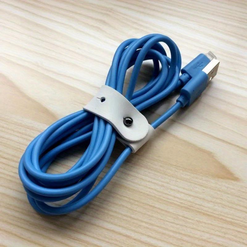 5Pcs Leather Cable Winder Charging Cable USB Cable Bundle Storage Leather Belt Adjustable Hole Buckle Design