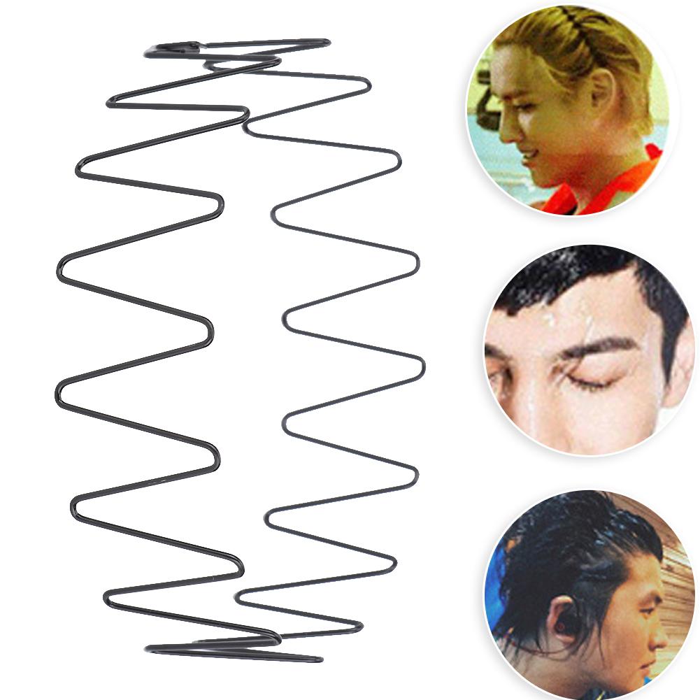 Blue ZOO Unisex Fashion Iron Wavy Hair Band Headband Sports Headwear Hair HoopWavy Hair Band