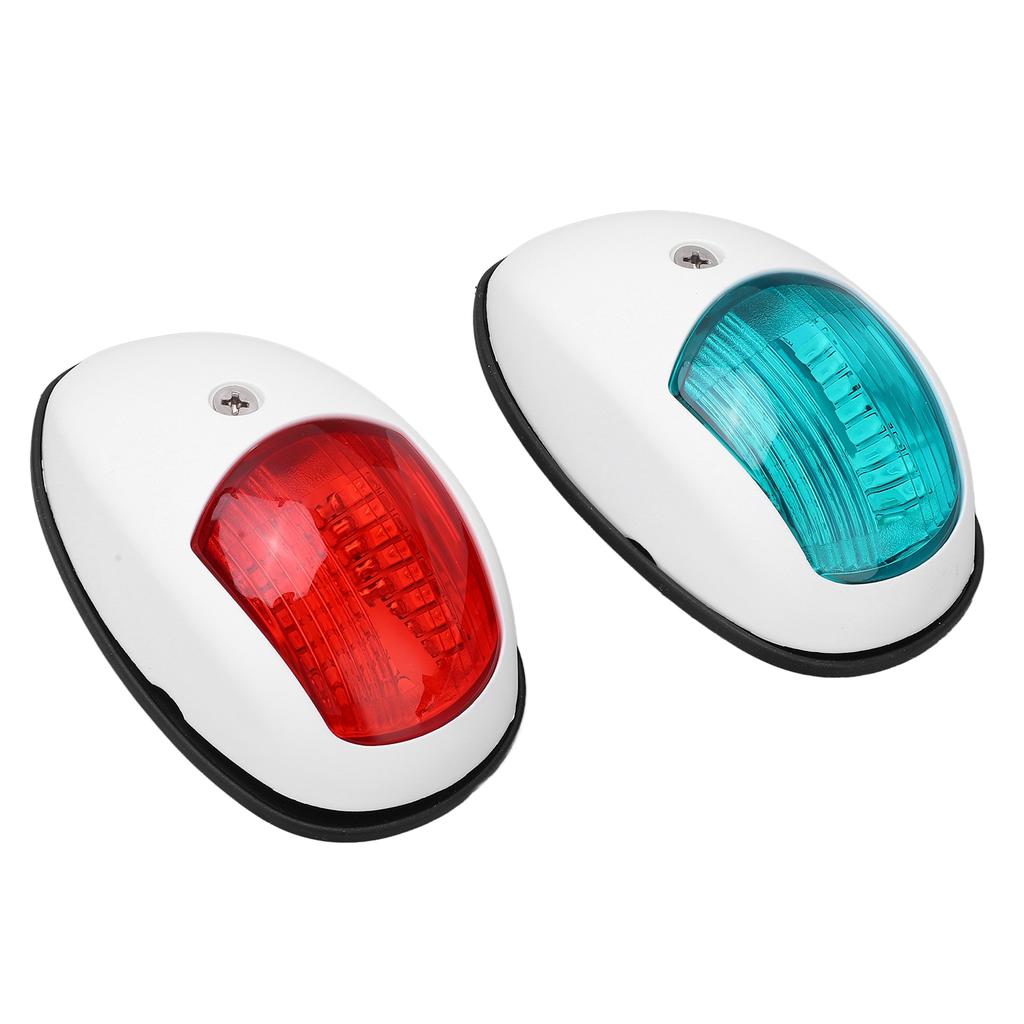 2Pcs IP66 Marine Sailing Signal Light DC 12V 3W LED Navigation Lamp Red Green Light for Yacht BoatWhite