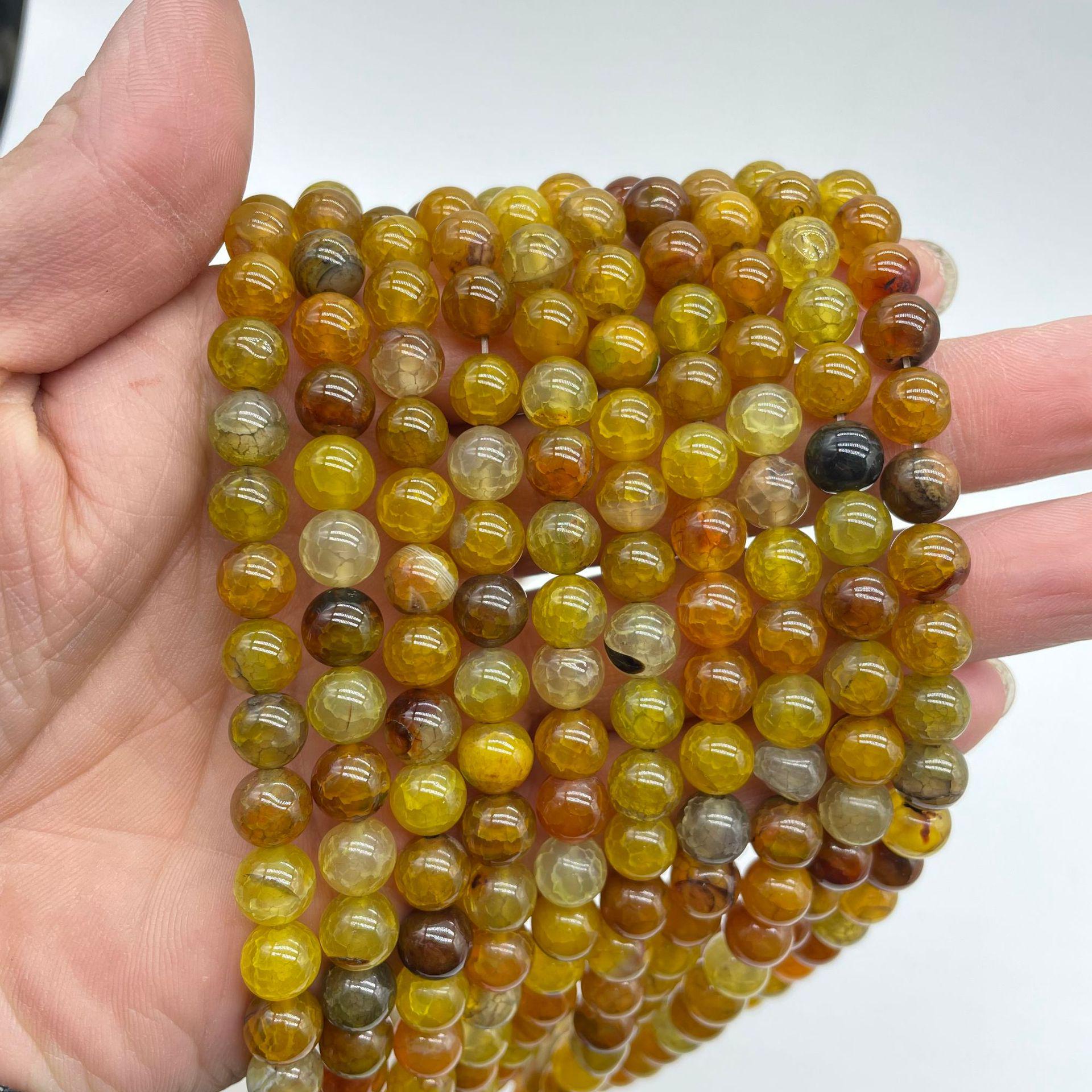 Бусины из агата с узором дракона Хуэйсюань: Цветной агат Драконья чешуя DIY Ювелирные аксессуары 6mm (approx. 60 beads)