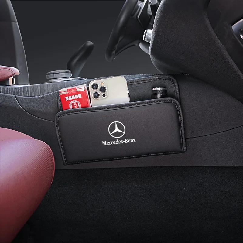 GLC GLB Car Leather Storage Bag Mobile Phone Charger Organizer For Mercedes Benz AMG W204 W205 W203 W211 W212 W213 W201 W210 W1