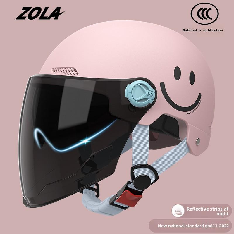Helmet Electric Car Women's 3c Summer Helmet Double Lens Model with Ear Protection and Sun Protection Class A Riding 3C Certified Battery Car Sunshade