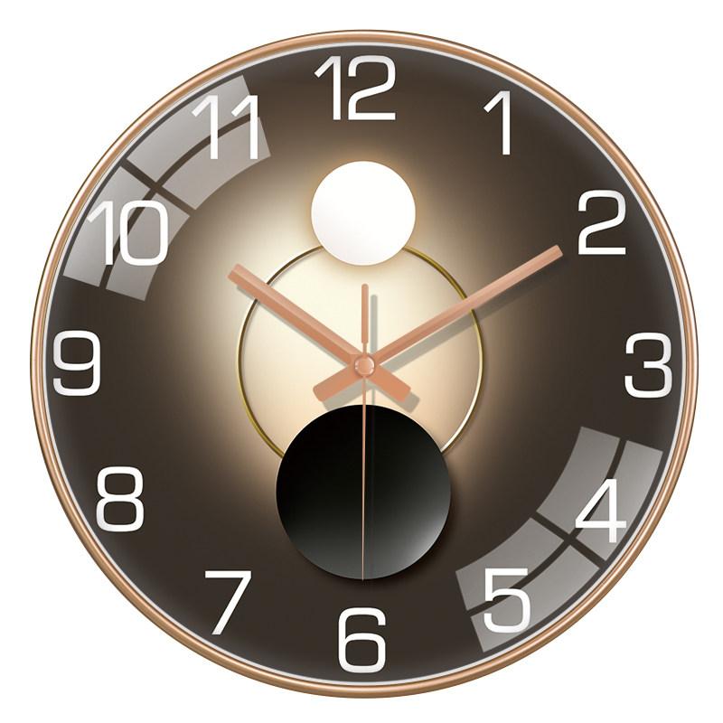 Artistic Geometric Wall Clock Black & Rose Golden Frame Silent Quartz Clock Creative 2D Dial Bedroom Living Room Office Decor