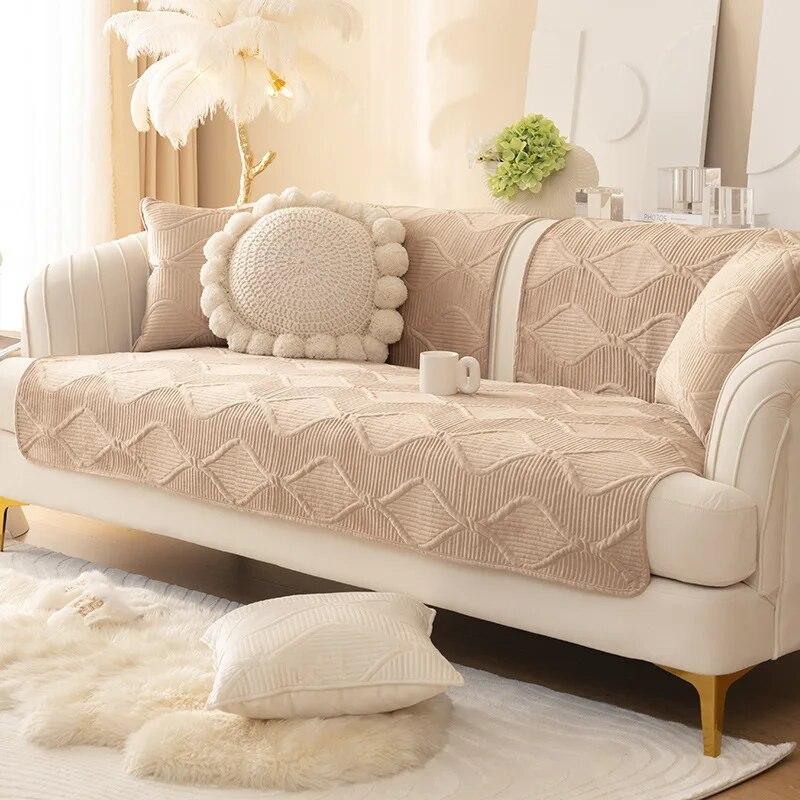 

Luxury Dutch Plush Sofa Cushion Winter Fabric Thickened Anti Slip Cover Soft Cozy Home Decor 70x70cm