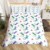 Lizard Warm Comforter Cover for Tens, Reptile Soft Duvet Cover Twin Sized Dimensions, Bohemian Paisley Batik Beding Set Exotic Animal Comfortable