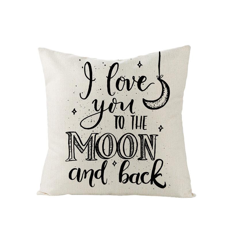 Polyester Pillowcase Valentine's Day Letter Print Sofa Pillowcase Home Ins Nordic Style
