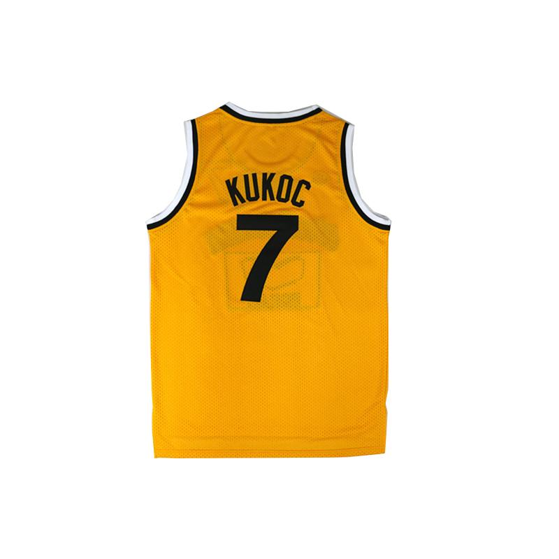 JUGOPLASTIKA 7 Kukoc Maglia da Basket Gialla Sportswear da Esterno di Alta Qualità con Ricamo Ventilazione per Appassionati di Sport
