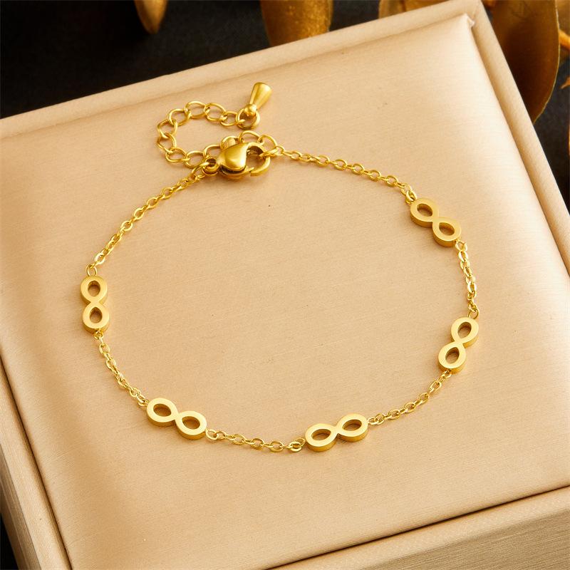 

Fashion Minimalist Gold Chain Infinity Symbol Jewelry Set with Necklace Earrings Bracelet