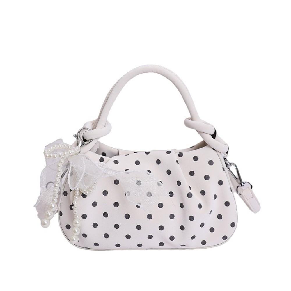 Korean Ins Wrinkled Cloud Bag PU Leather Polka Dot Shoulder Bag Stylish Crossbody Bag Women Use