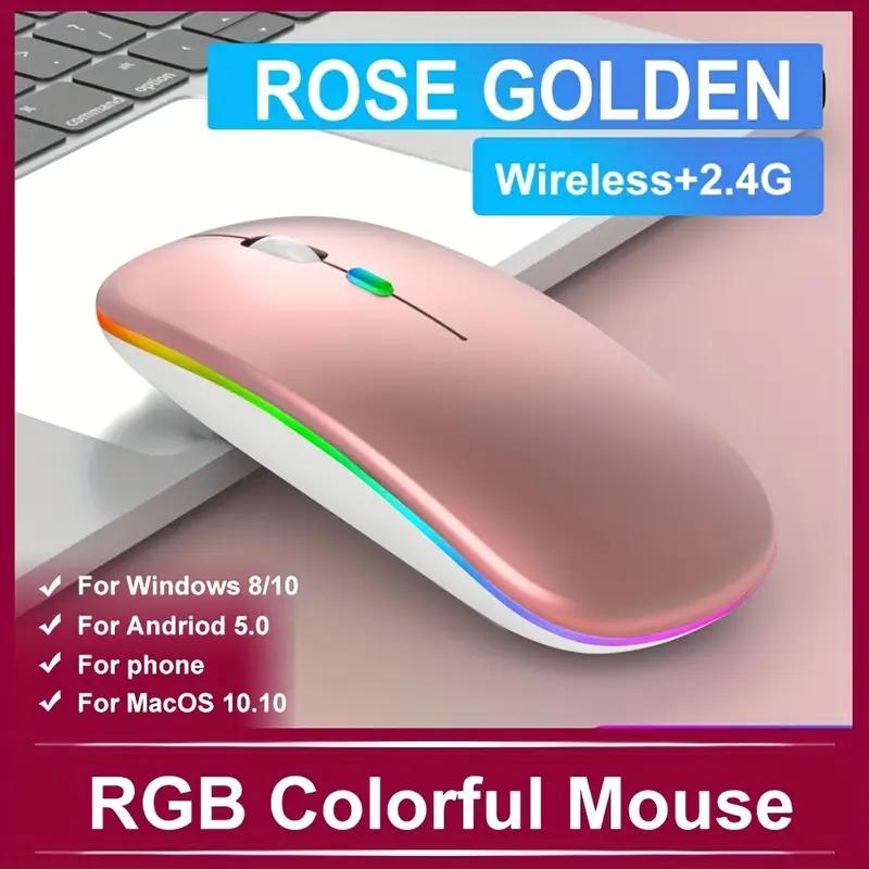 Wireless Rechargeable Mouse With LED Backlight Bluetooth Gaming Mouse Suitable For MAC/Laptop/PC/Windows