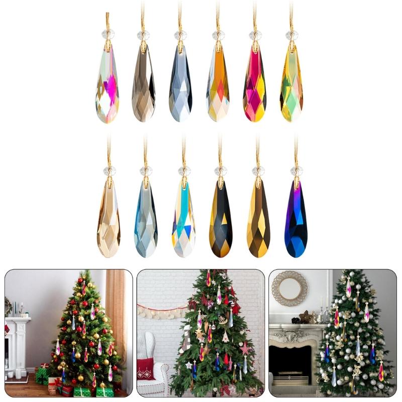 Crystal Prism Suncatchers Chains Sparkling Assorted Crystal Suncatchers To Enhances Natural Lights with Rainbows