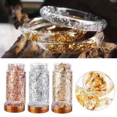 Goldene Blattgold Harz Epoxid Kerzenform Zubehör Füllung Vergoldet Kuchen Dekoration Nagel Schmuckherstellung Kunst Dekoration