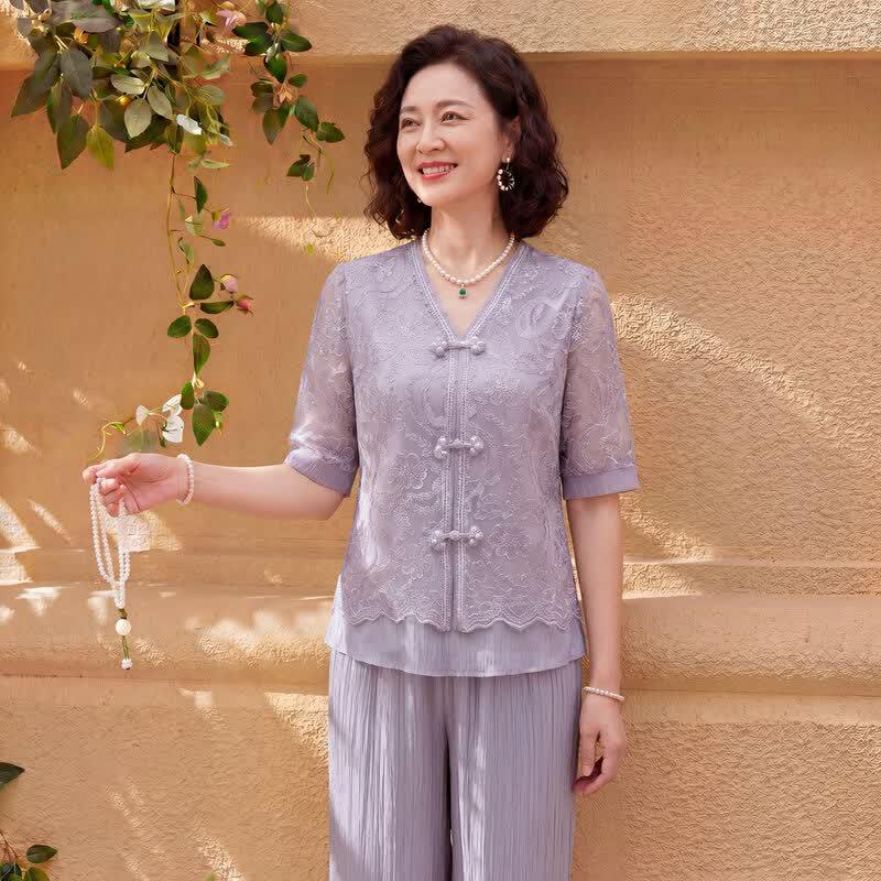 Elegant Mesh Lace Women s Spring Set 4XL