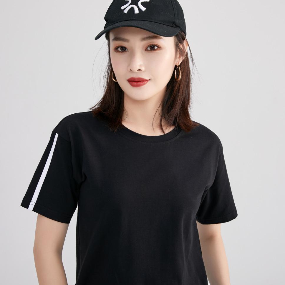 Spring New Short-sleeved Ins Korean Version T-shirt Girls Round Neck Casual Printed Tops Fashionable and Cute Women's Clothing