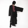 Le Sucood Yukata Motif Japanese Style and Plus Loose Unique Summer Solid Black Cardigan, Jinbei, Kimono, Hakama, Haori, Men's Women's, Sizes, Fit,