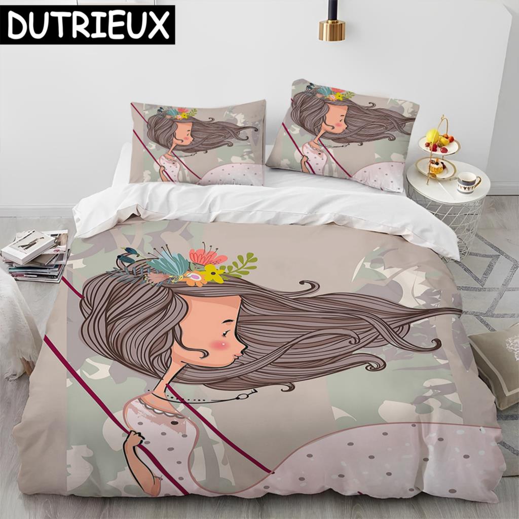 

Мультяшный Милый Балерина Балерина Одеяло Постельный Комплект,Пододеяльник Постельный Комплект Покрывало Наволочка,Постельный Комплект Размер Квин Детский EU single(135x200cm)