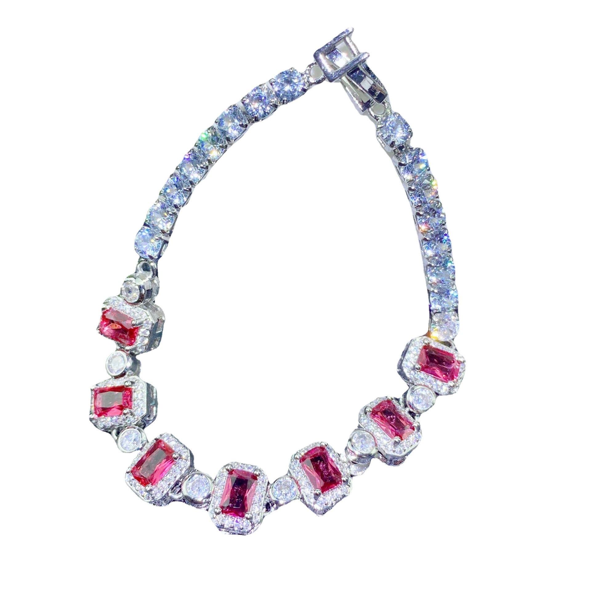 

Новый винтажный женский браслет из натурального рубина с микроинкрустацией бриллиантами в виде голубя, кроваво-красный браслет с пряжкой Adjustable size