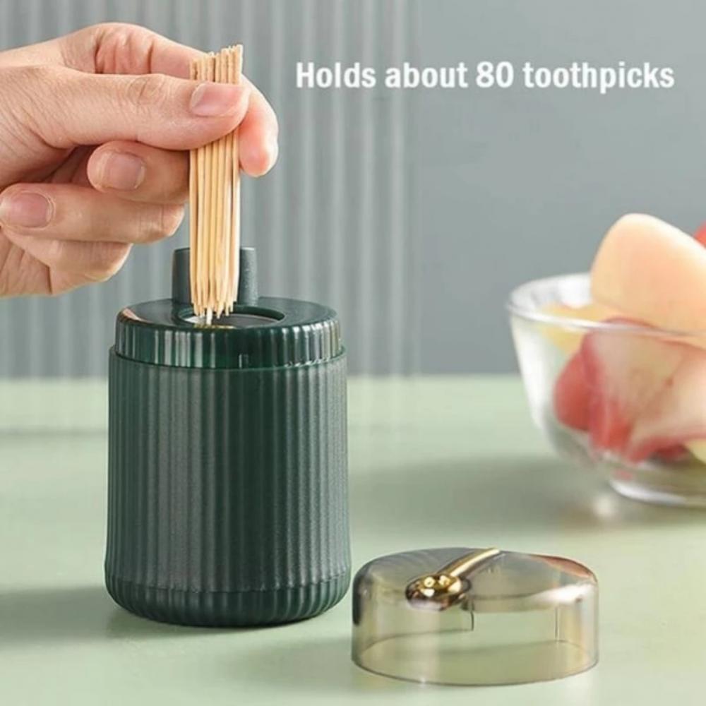 Simple Toothpick Box Toothpick Dispenser Ceative Push Automatic Eject Toothpick Jar Holder Household Convenient Gift Home Gadget