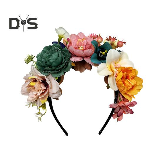 Imitation Flower Decor Hair Hoop Elastic Design Travel Party Headband Various Styles Floral Hair Hoop Headgear Charming Accessory