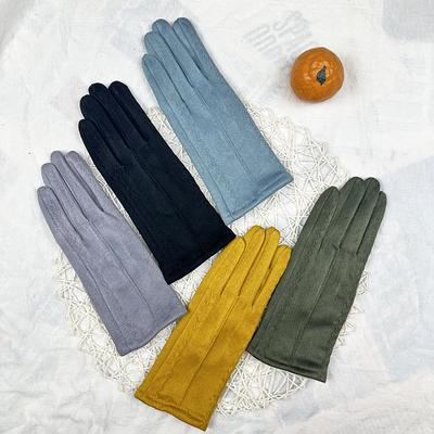 Warme Handschuhe Damen Niedlich Student Fleece Verdickt Wildleder Radfahren Winddicht Touchscreen-Handschuhe