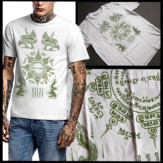 

Muay Thai T-shirt Thai boxing Sak Yant Lion Tattoo Thai Boxer Thailand tee 4XL