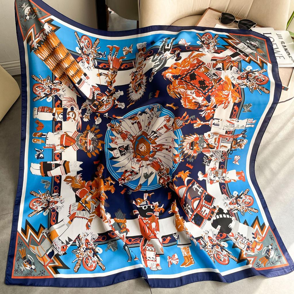 High-quality Luxurious Silk Scarves Headband Scarfs Neck Scarf For Women Chain Silk Scarf Women's Decorative Shawl