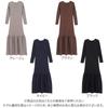 Ruffled Rib Knit Dress Medium Brown [Kobe Lettuce] [Aimi Collaboration] [E3301]