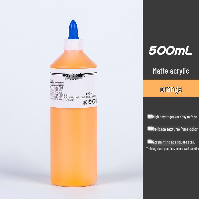 500ml Čtvercová láhev Akrylová barva pro dětské graffiti, Malování sádrových panenek a Omalovánky pro mateřskou školu