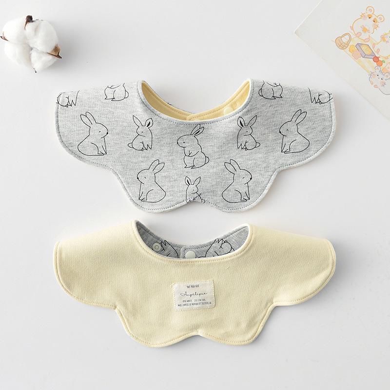 Korean Style A-Type Pure Cotton Double-Sided Baby Bib for 0-2 Years
