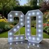 1Pc 91.5cm Light Up Digital Marquee Frame KT Board Number 0-9 Plug-in KT Board Party Decor Light Birthday Anniversary Decoration-Cool White Light