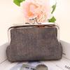Vintage Glitter Mini Coin Purse, Portable Kiss Lock Closure Change Pouch, Double-layer Coin Wallet for Cards, Jewelry, Cash, Keys