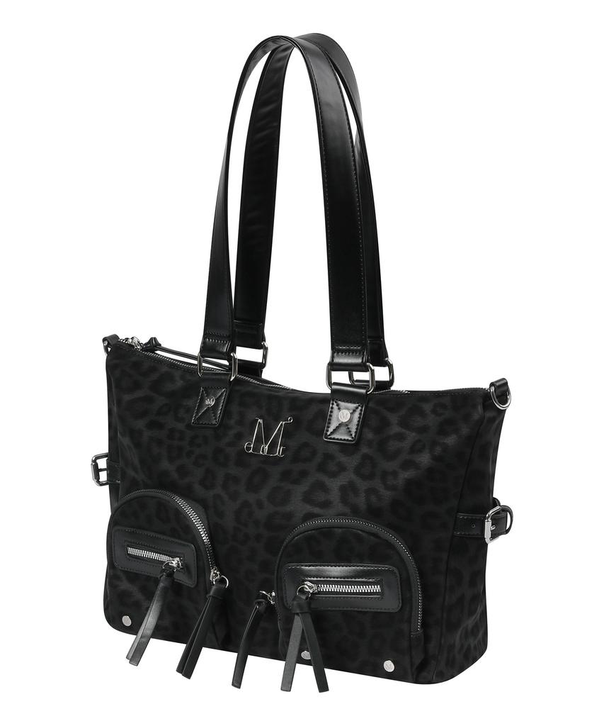 Mucent Lausanne Leopard Print Metal Logo Shoulder Bag Unisex