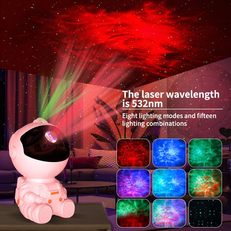 Astronaut Starry Sky Light Projection Night Lamp 8 Dynamic Lighting Modes Water Ripple Atmosphere Lamp Astronaut Projection Lamp