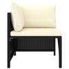 VidaXL Garden Furniture Set 5 Pcs with Cushions, Black Wicker