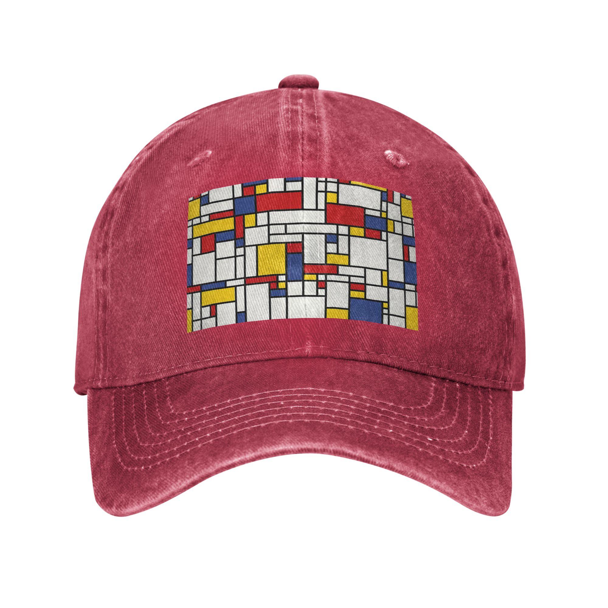 Piet Mondrian Denim Cap Casual Baseball Caps Adjustable Hat Summer Unisex Baseball Hats One Size