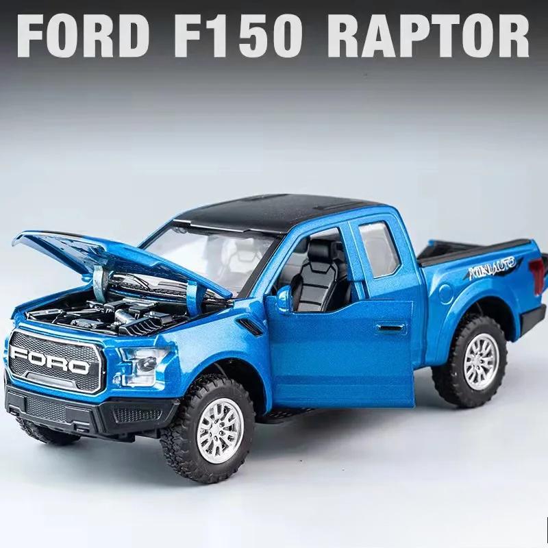 Νέο 1:32 Ford Raptor F150 Pickup όχημα εκτός δρόμου από χυτό μεταλλικό κράμα Μοντέλο αυτοκινήτου Ηχητικό φως Συλλογή τραβήγματος πίσω Παιδικά παιχνίδια Δώρα A188