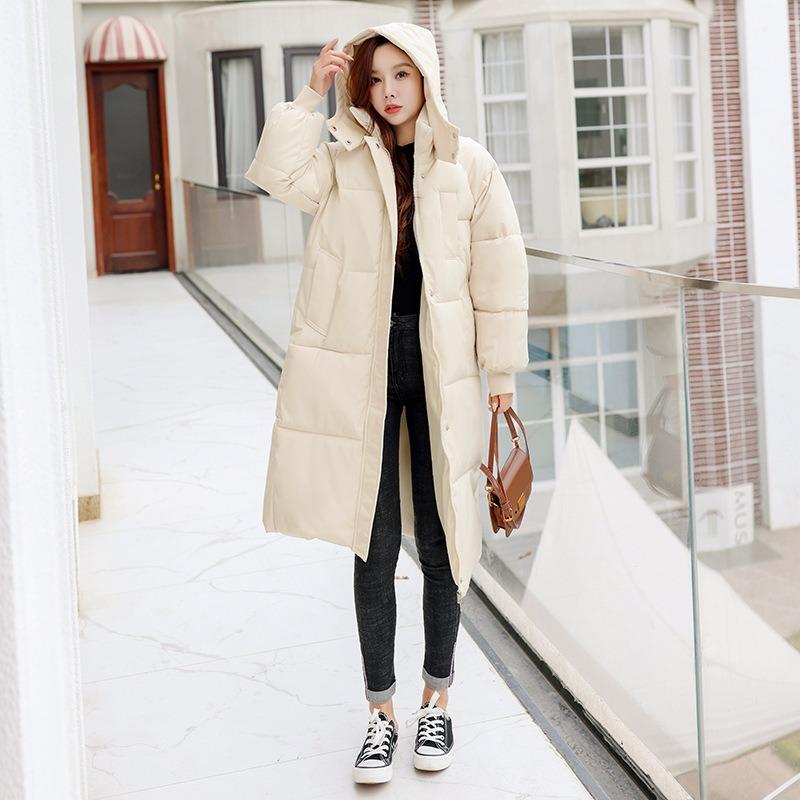 Long over the knee winter new cotton-padded clothes women's loose down cotton-padded clothes women's thickened cotton-padded jackets