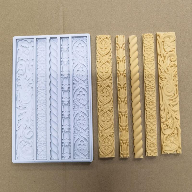 Embossed Twist Rope Modeling Silicone Mold Braided Pattern Cake Rim Decoration DIY Cake Baking Tool Strip Lace Decoration Molds