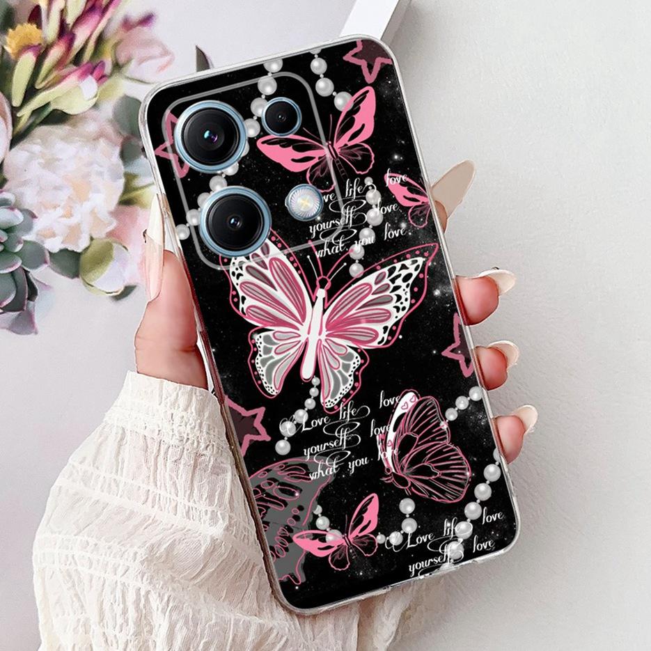 For Xiaomi Redmi Note 14S Case Stylish Butterfly Painted Cover 6.67'' Soft Silicone Phone Case For Redmi Note 14S Note14S Bumper