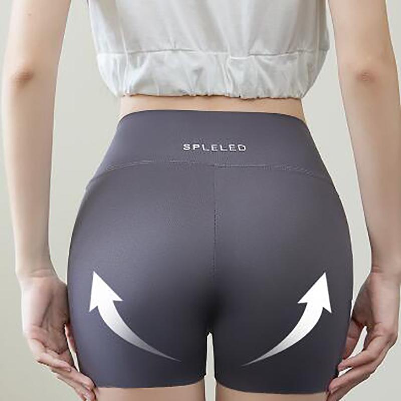 

Women High Waist Yoga Shorts Tummy Control Biker Shorts Slim Fit Workout Shorts Naked Feeling Push Up Fitness Leggings Solid Color Sports Active Wear XL бежевий