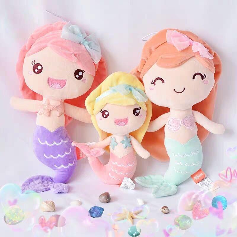 Soft And Cuddly Mermaid Princess Plush Toy With Long Hair For Girls