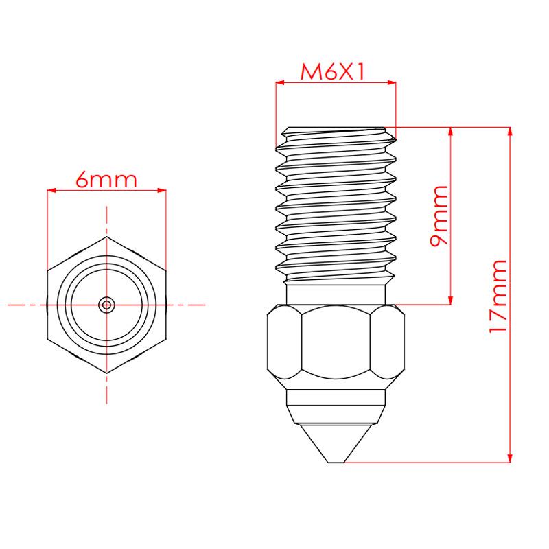 High-Speed Hardened Steel Nozzle for Creality Ender 7/5/3V3 SE 3D Printers