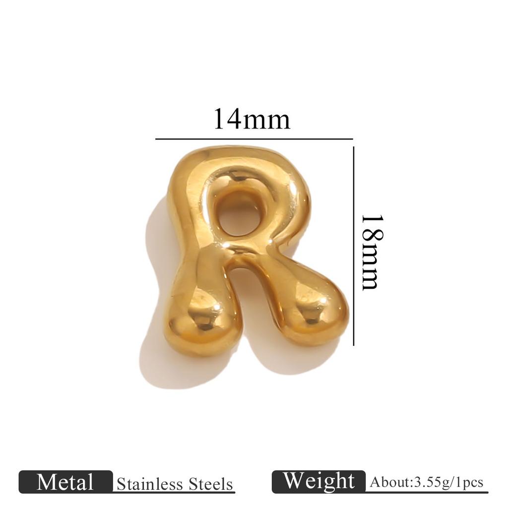 5 Stück Edelstahl 18K PVD-beschichtet A bis Z Englische Buchstaben Anhänger DIY Wasserdichter Schmuck Geschenk Handgefertigtes DIY Zubehör