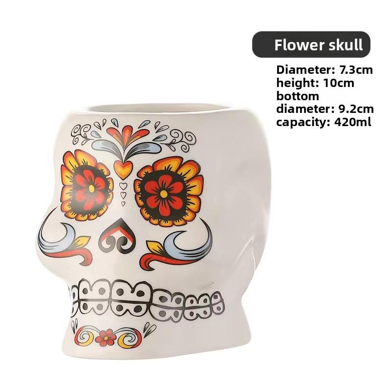 Hawaiian Tiki Cup Skull Ceramic Mug for Tiki Bar Home Bar DecorTiki Cocktail Cocktail Drinking Glass