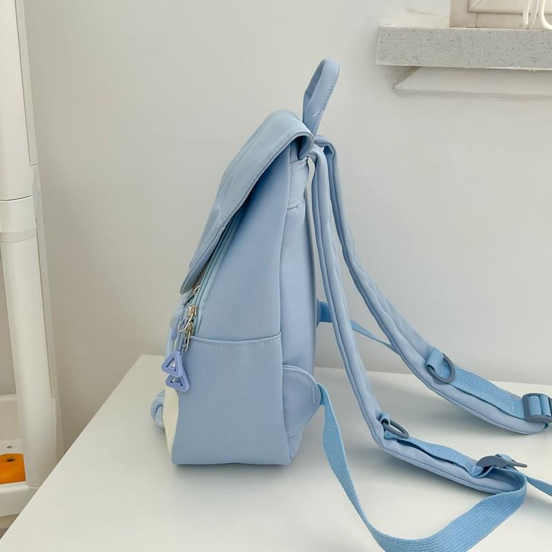 Small Backpack Simple Female Color Block Backpack Student Schoolbag